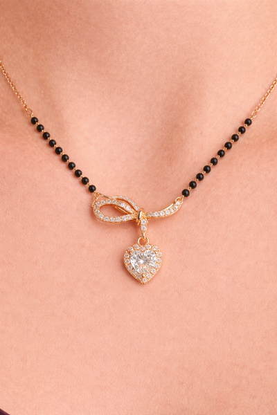 Crystal fringe mangalsutra