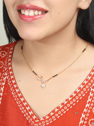 Crystal fringe mangalsutra